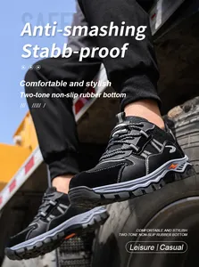THREEDIV vente à chaud bottes de travail respirantes de protection industrielles chaussures de sécurité en maille noire anti-écrasement anti-perçage en acier