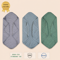 Couverture d'emmaillotage pour bébé en coton 6 couches, hypoallergénique, écologique, faite à la main, teinte en fil, certifiée CPC REACH OEKO-TEX