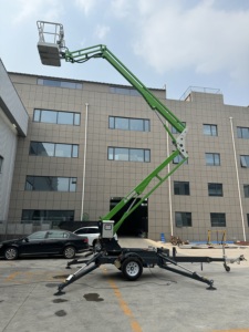 Elevador hidráulico eléctrico de 12 metros, <span class=keywords><strong>cesta</strong></span> de capacidad de 200kg, elevador para hombre, plataforma aérea, remolque <span class=keywords><strong>remolcable</strong></span>, recolector de cerezas montado - Product Image 6