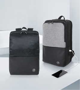 Sac à dos intelligent RFID imperméable en polyester Oxford avec fermeture éclair géométrique, logo personnalisé, antivol, 14 pouces - Product Image 6