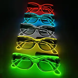 EL Glow In Dark Party Supplies Halloween Light Up Glasses Shutter Shades LED Sunglasses Light Up Glasses For Kids Adult