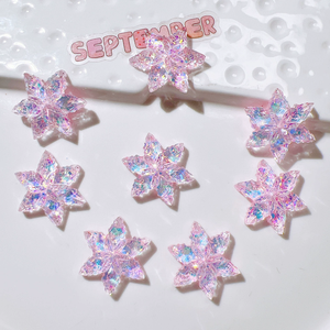 Accesorios DIY: Dijes de Copo de Nieve con Purpurina, Cabujones de Flor de Nieve para Manualidades y Adornos - Product Image 3