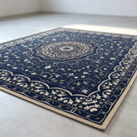 Tapis de salon antidérapant en fibre de polyester à poils ras, style pastoral, toutes saisons, haute qualité, lavable en machine, pour la décoration intérieure