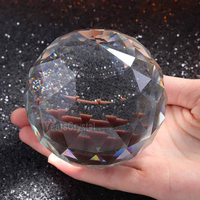 Vente flash : Sphère de cristal facettée translucide à prisme transparent de haute précision, faite à la main, certifiée CE et ROSH, 60 mm/80 mm
