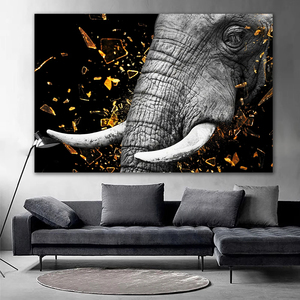 <span class=keywords><strong>Cuadro</strong></span> sobre lienzo para pared moderno, carteles e impresiones de León negro, elefante, <span class=keywords><strong>cebra</strong></span>, sala de estar, decoración del hogar, imágenes de animales - Product Image 4