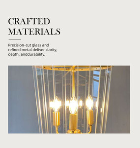 Suspension luminaire en verre style Farmhouse à 4 lumières pour îlot de cuisine, hall et éclairage intérieur résidentiel - Product Image 2