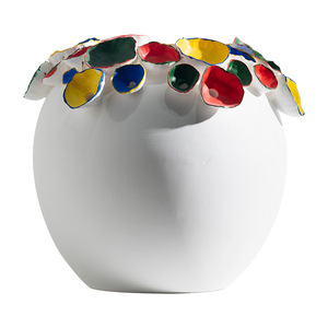 Peint à la main coloré fleur vase pomme Design céramique artisanat luxe ornement Unique maison Art accessoires - Product Image 5