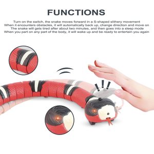 Juguete interactivo para gatos y serpientes, movimiento realista y sensor táctil, <span class=keywords><strong>reptil</strong></span> recargable - Product Image 5