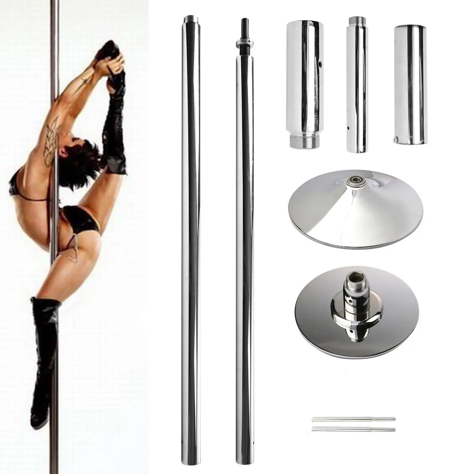 45mm Chrome Dance Pole Stripper Pole Dance Exercise Equipment