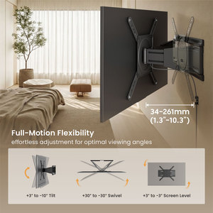 <span class=keywords><strong>Support</strong></span> <span class=keywords><strong>mural</strong></span> pour téléviseur 23"-75" 45 kg, <span class=keywords><strong>double</strong></span> <span class=keywords><strong>bras</strong></span> <span class=keywords><strong>articulé</strong></span>, inclinaison universelle, VESA, mouvement complet, LED LCD OLED, acier, ultra-fin - Product Image 2