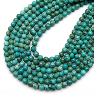 Perles rondes lisses en turquoise naturelle d'Arizona, taille 10 mm à 13 mm, pierres semi-précieuses, perles en vrac pour la création de bijoux - Product Image 1