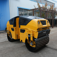Compacteur routier vibrant à double tambour télécommandé de 1,3 tonne, moteur diesel, pour travaux de construction lourde