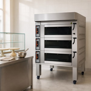 Four à pâtisserie à plusieurs niveaux, four électrique à plusieurs niveaux avec 2 niveaux et 4 plateaux pour la production quotidienne de croissants - Product Image 1