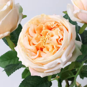 Rose artificielle David Austin de haute qualité, en latex, effet toucher réel, blanche et rose, pour la décoration de mariage et de fête - Product Image 1