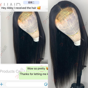 Pelucas delanteras de encaje 13x6 sin pegamento baratas GS, cabello humano prearrancado, venta al por mayor, peluca Frontal de encaje suizo HD de 40 pulgadas <span class=keywords><strong>con</strong></span> cabello de bebé - Product Image 4