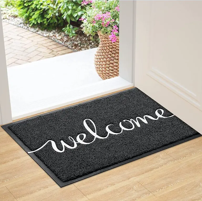 Anti-fatigue pvc soft custom logo welcome door mat floor coil durable indoor mat