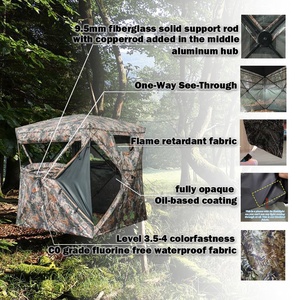 เต็นท์พรางตัวสำหรับล่าสัตว์น้ำแบบพกพา พร้อมหน้าต่างตาข่ายโปร่งใสและโครงเหล็กแข็งแรง - Product Image 3