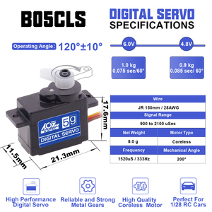 AGFRC B05CLS High Speed 5g Metal Gear Digital Coreless for Mini Airplane <b>Car</b> <b>Model</b> <b>Toy</b> - Product Image 3