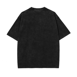 T-shirt pour homme à manches courtes 100% coton 250 GSM, teinture jet, poids lourd, coupe oversize, effet délavé vintage - Product Image 2