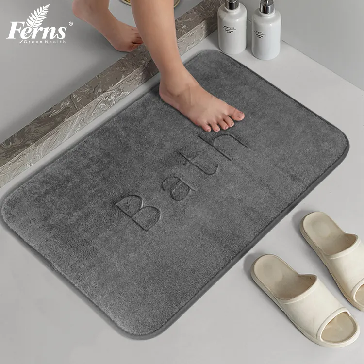 "BAIN" Brodé Super Cozy Velours Antidérapant Absorbant l'Eau Tapis de Salle de Bain en Mousse à Mémoire de Forme pour Salle de Bain