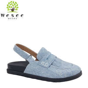 2025 été nouvelles chaussures de fronde chaussures plates décontractées en cuir de haute qualité chaussures pour femmes en gros personnalisé - Product Image 1