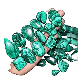 100% cabujón de malaquita Natural, pulido a mano, piedra suelta, piedras preciosas de alta calidad, fabricación de joyas, lote al por mayor, fabricación hecha a mano - Product Image 1