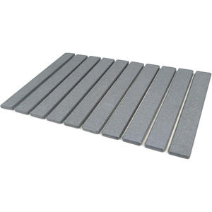 Tapis de bain pliable gris foncé en pierre de diatomite, forme de plat, pour séchage de vaisselle, pour la maison - Product Image 1