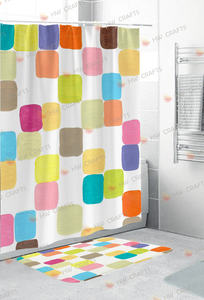 Retro Yellow Checkered Shower <strong>Curtain</strong> With Big Rug, Grid Groovy <strong>Funky</strong> Cute Fabric Waterproof Bathroom Set With Hooks/ - Product Image 4