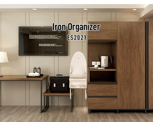 EASTON Universal White Wall Mounted Iron Holder for Hotel Heat Resistant <strong>Ironing</strong> <strong>Board</strong> <strong>Hanger</strong> with Integrated Cord Management - Product Image 3
