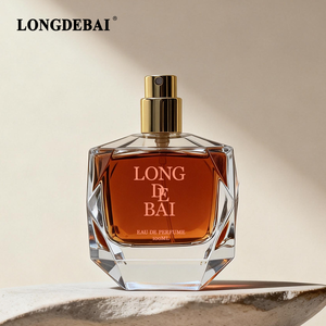 Irregularly Designed Transparent Glass 30ml, 50ml, 100ml Luxury <b>Perfume</b> Empty Spray <b>Bottles</b> and <b>Red</b> Plastic Cap - Product Image 3