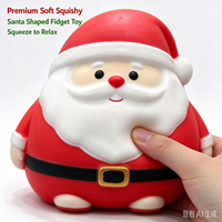 Jouet Squishy Père Noël - PVC et Matière en Farine Moussée, à Remontée Lente, Anti-Stress, Jouet Sensoriel pour Tous les Âges, Cadeau Unisexe