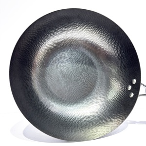 <span class=keywords><strong>Wok</strong></span> de Acero al Carbono Martillado Antiadherente sin Recubrimiento ni Nitruración con Logotipo Personalizado y Mango de Madera, Ollas de Cocina, Sartén - Product Image 3