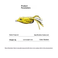 Ensemble de leurres artificiels Luya Frog (4 hameçons) résistants à la déchirure pour lancer longue portée en eau douce - Vente en gros transfrontalière
