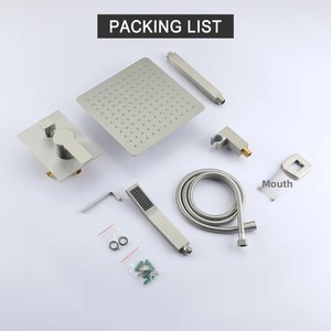 Cross-border North America 10inch Concealed Ceiling-Mounted Stainless Steel Chrome Handheld Overhead Shower <b>Set</b> Rain <b>Spray</b> for B - Product Image 1