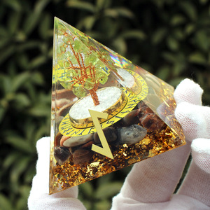 <b>Crystal</b> Pyramid Ornament With Rune <b>Tree</b> Design Resin Epoxy Home Decoration Diy Craft - Product Image 3