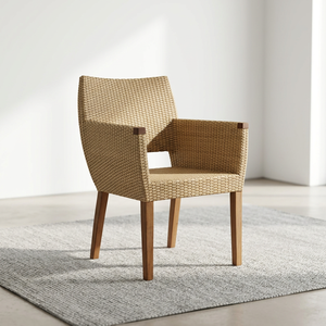 Midcentury Modern <b>Teak</b> Dining <b>Garden</b> <b>Chair</b> Tapered Legs Minimalist Design Home Office Outdoor Use Durable Hard Floor Surface - Product Image 3