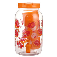 Seau à eau froide Grand couvercle 3.8L Quatre petites tasses Robinet Bar de fête Infuseur de fruits Conteneur Pichet à jus Seau à boissons d'extérieur