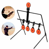 Cible de tir automatique 360 degrés en métal pour lance-pierre et arc composé, avec plumes en plastique, pour l'entraînement en extérieur