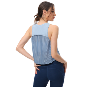 Nueva moda, diseño de <span class=keywords><strong>malla</strong></span> Sexy para <span class=keywords><strong>mujer</strong></span>, ropa activa, suave, transpirable, estilo suelto, camiseta sin mangas, Top corto de Yoga activo, ropa de entrenamiento - Product Image 5