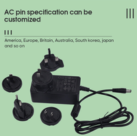 Adaptateur secteur multi-prises interchangeable AC/DC 1,5A certifié FCC CE UKCA PSE KC avec prise en matériau PC