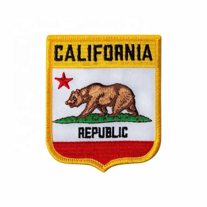 맞춤형 자수 캘리포니아 곰 야구 팀 로고 다리미 온 능 직물 패치 모자를 위한 지속 가능한 다기능 디자인 - Product Image 5