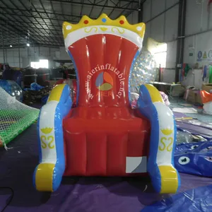 Heat seal technic throne chair PVC material inflatable soft sofa with blower for adults