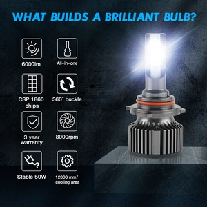 Ampoules de phare LED Bevinsee 2x HIR2 9012 CSP 6000LM 50W pour <span class=keywords><strong>Opel</strong></span> <span class=keywords><strong>Zafira</strong></span> Tourer C 2011-2016 2017 <span class=keywords><strong>2018</strong></span> 2019 - Product Image 4