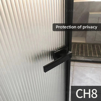 FANNA CH8 Moderne PET-Fensterfolie mit Rillenglas-Optik, Mattierter Oberfläche, Wasserfest, UV-Schutz, Dekorative Selbstklebende Fenstertönungsfolie