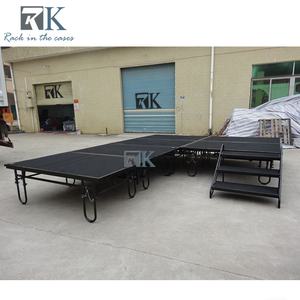 Escenario Plegable de Acero con Acabado Alfombrado y Ruedas, Escenario para Exteriores - Product Image 4