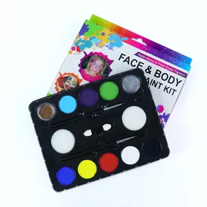 GP Профессиональный 12 видов цветов тендерный временный нетоксичный детский макияж Радужный набор красок для лица моющаяся Палитра для тела