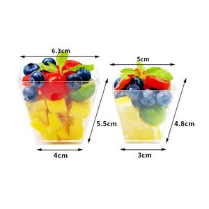 Vasos de Plástico PS Cuadrados Transparentes Biodegradables de 5oz/150ml para Postres, con Tapas y Cucharas, para Pastel de Queso, Tiramisú y Helado, Venta al Por Mayor Personalizada - Product Image 5