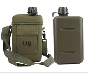DE97 US Sports Use Plastic Canteen with Pouch with Shoulder Straps Outdoor Portable <b>Water</b> <b>Container</b> 2L Capacity 2 Quart - Product Image 3