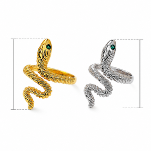 Anello regolabile a forma di serpente, gioiello unisex dal design alla moda per l'uso quotidiano - Product Image 5