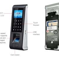 Sistema de Control de Acceso Inalámbrico con Logotipo Personalizado, Reloj Checador de Tarjetas, Control de Asistencia Biométrico por Huella Dactilar y Reinicio